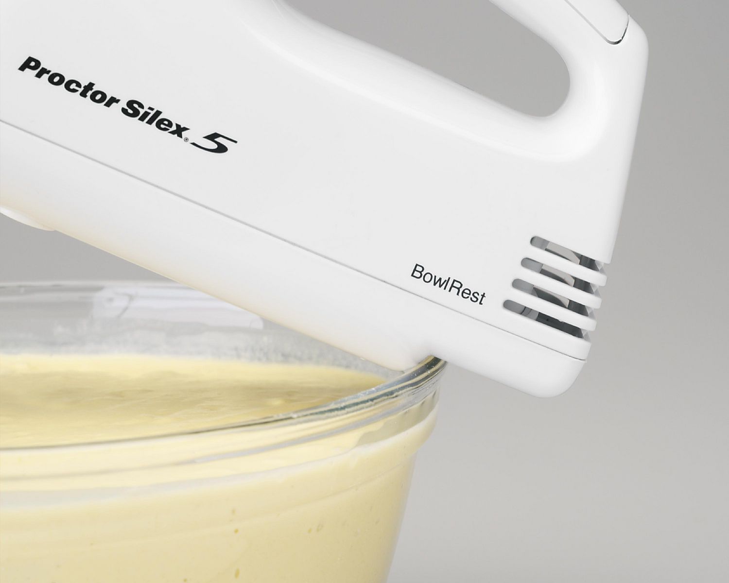 Proctor Silex 5-Speed Hand Mixer - White (Model 62515RY) - Perfect for Baking, Whipping, and Mixing in Your Kitchen