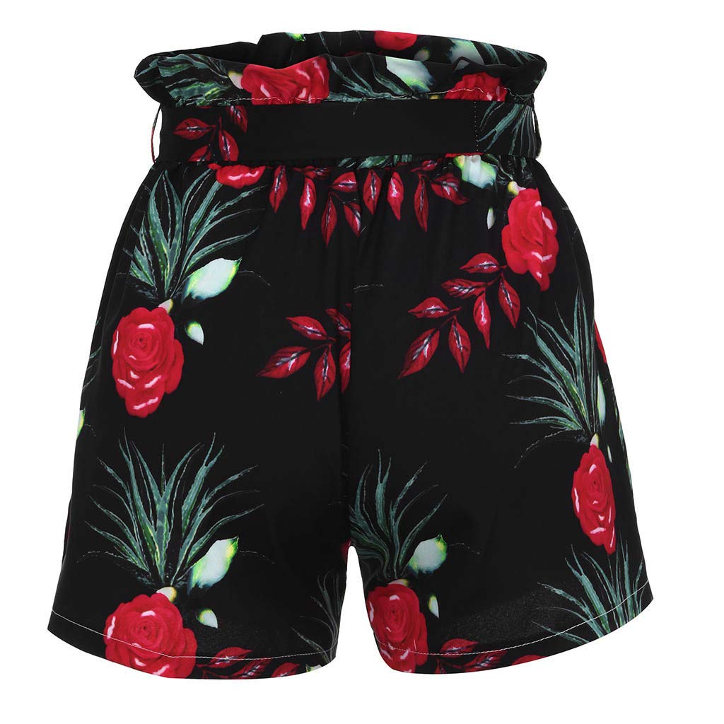 Floral Print Women's Shorts with Pockets - Casual Beach & Sport Wear