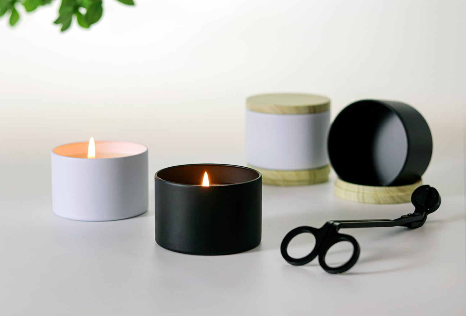 Aroparc 8oz Candle Tins with Wood Grain Lids - 24 Pack Empty Candle Jars for DIY Candle Making Supplies, Seamless Containers - Perfect for Home Decor, Wedding Favors & Gift Packaging