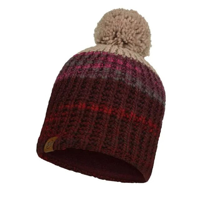 BUFF Alina Maroon Knit Hat - Warm Winter Beanie for Men & Women - Perfect for Skiing, Hiking, and Outdoor Activities
