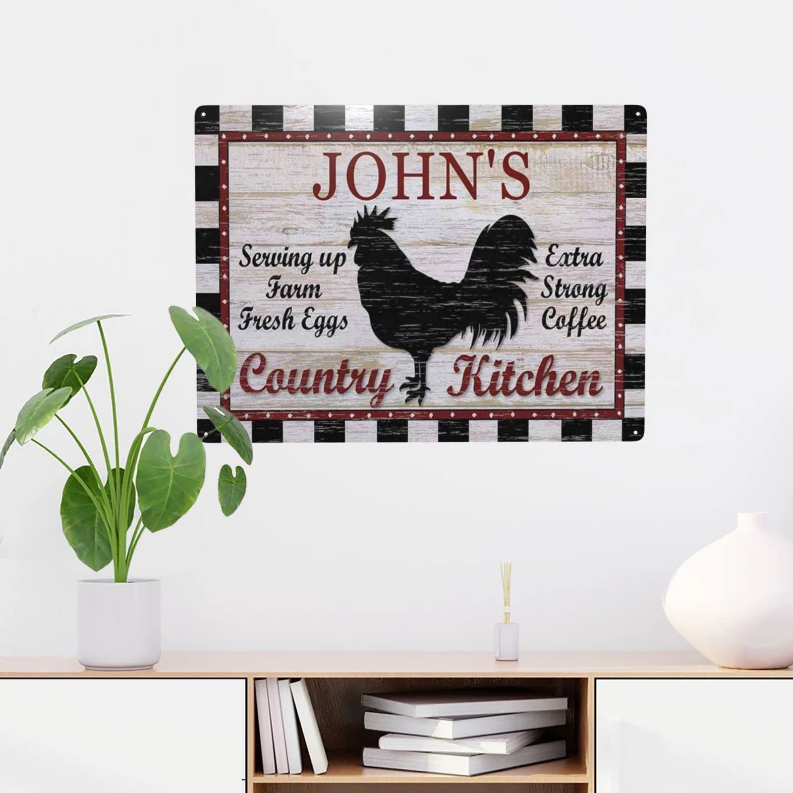 Custom Farmhouse Chicken Coop Sign - Personalized 8x12 Inch Metal/Wood Kitchen Wall Decoration, Perfect for Country Home, Kitchen Door, or Gift for Chicken Lovers