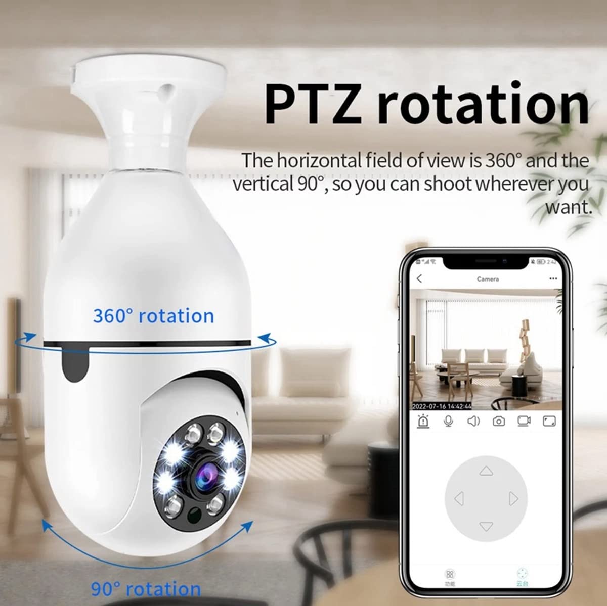 Haslbeck 1080P HD Wireless Security Bulb Camera - 2MP Smart WiFi Surveillance Camera with Night Vision - Indoor/Outdoor Light Socket Security Camera for Home, Baby & Pet Monitoring