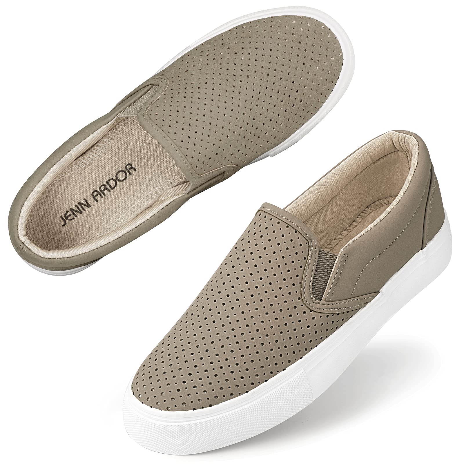 JENN ARDOR Women's Slip-On Sneakers - Comfortable Walking Shoes for Women, Lightweight Casual Flats with Arch Support | Perfect for Work, Travel & Everyday Wear