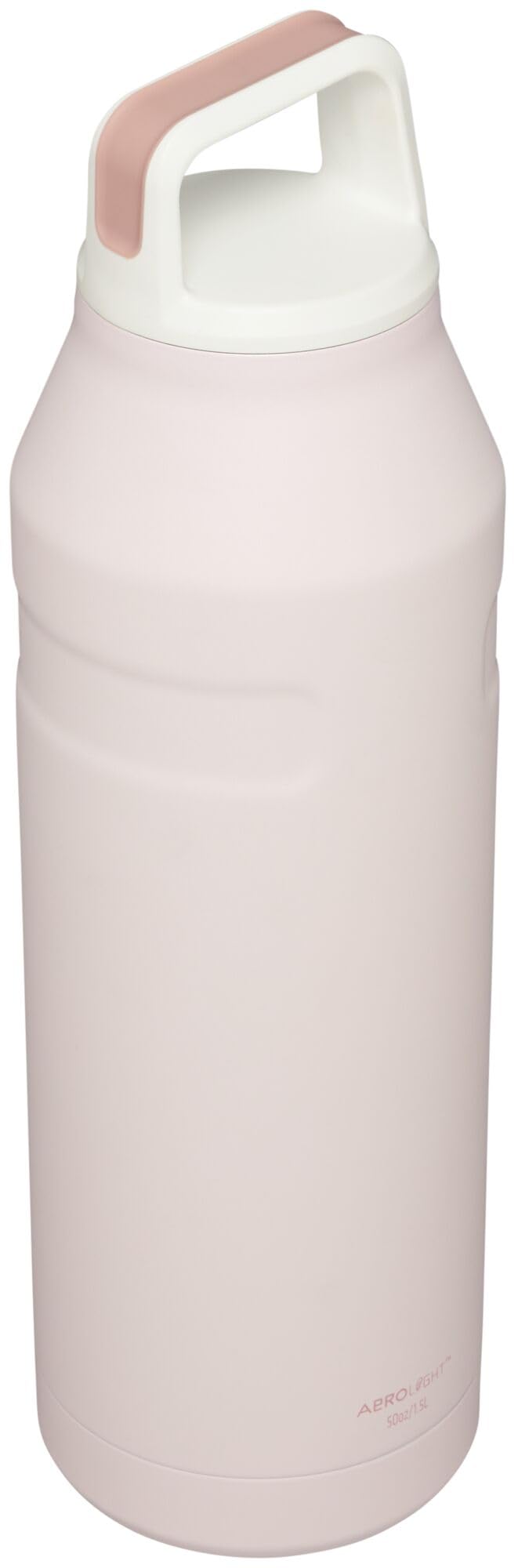 Stanley IceFlow Cap and Carry+ 50oz Insulated Stainless Steel Water Bottle with Wide Mouth Twist Lid | Leakproof & Lightweight | BPA-Free | Rose Quartz Glimmer | Perfect for Travel, Gym, Hiking & Outdoor Adventures