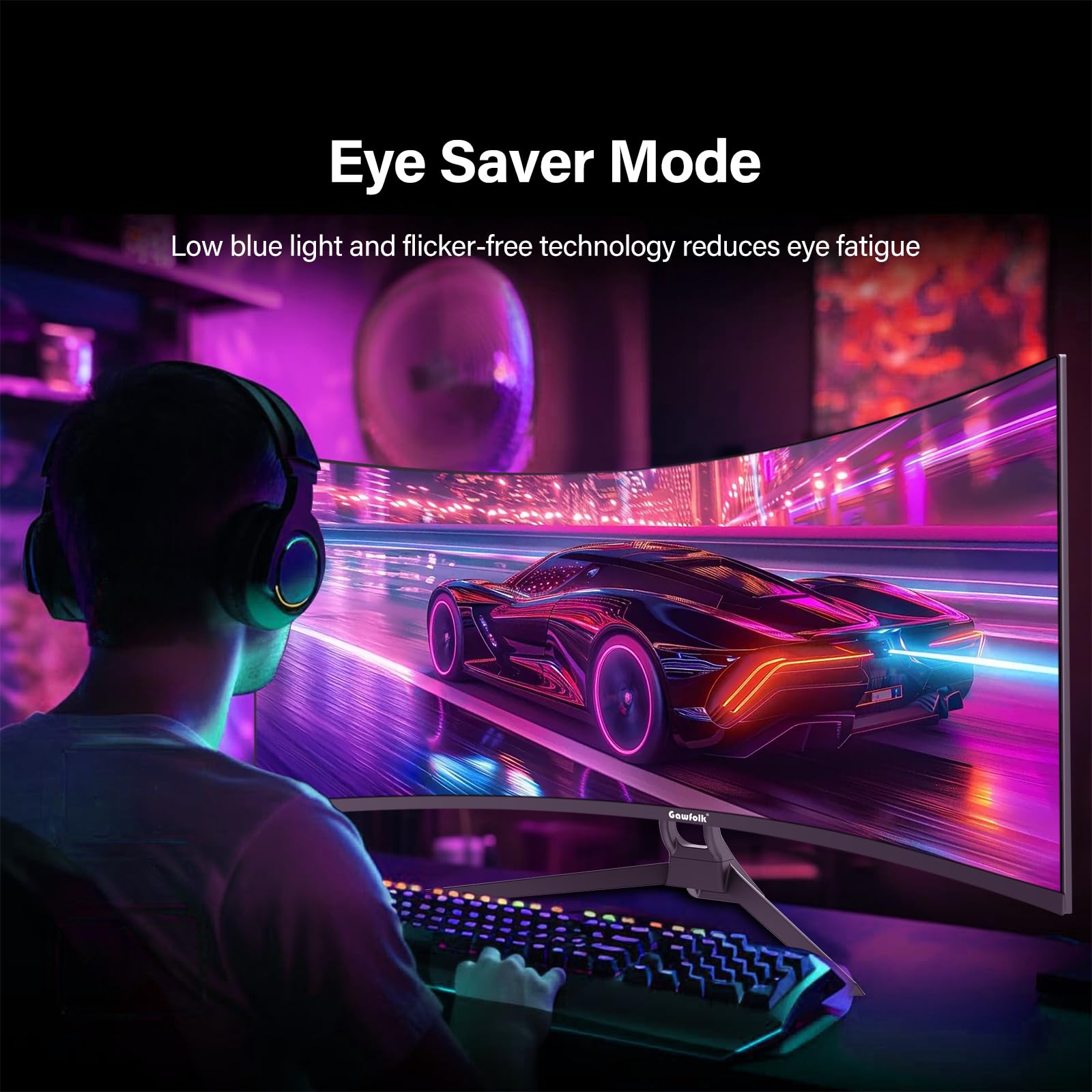 34 Inch Ultrawide Curved Gaming Monitor 1500R - 165Hz UWQHD 3440x1440 PC Screen with FreeSync, 75x75mm VESA Mount | Immersive Gaming & Productivity for Home Office & Esports