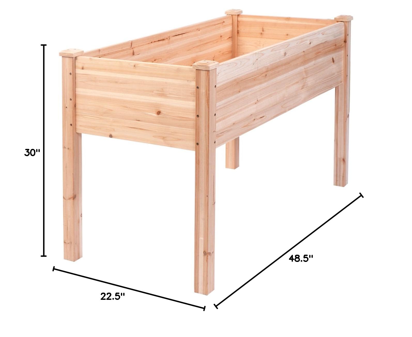 Elevated Wooden Raised Garden Bed Kit - Outdoor Vegetable & Herb Planter Box for Gardening, Patio, Backyard, and Balcony Use