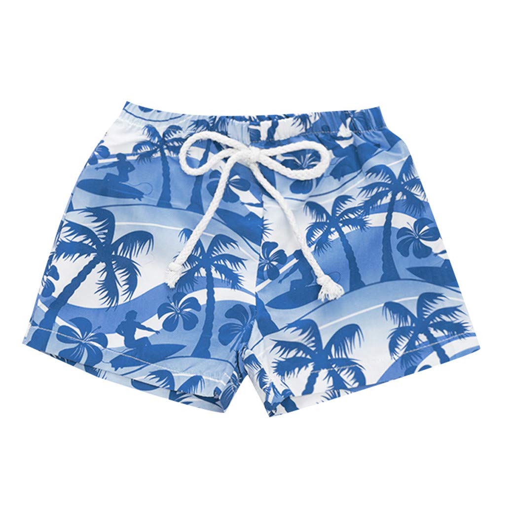 **Boys' Swim Shorts for Toddlers 1-4 Years - Hawaiian Print Swimwear with Elastic Waistband - Perfect for Beach, Pool & Summer Play**