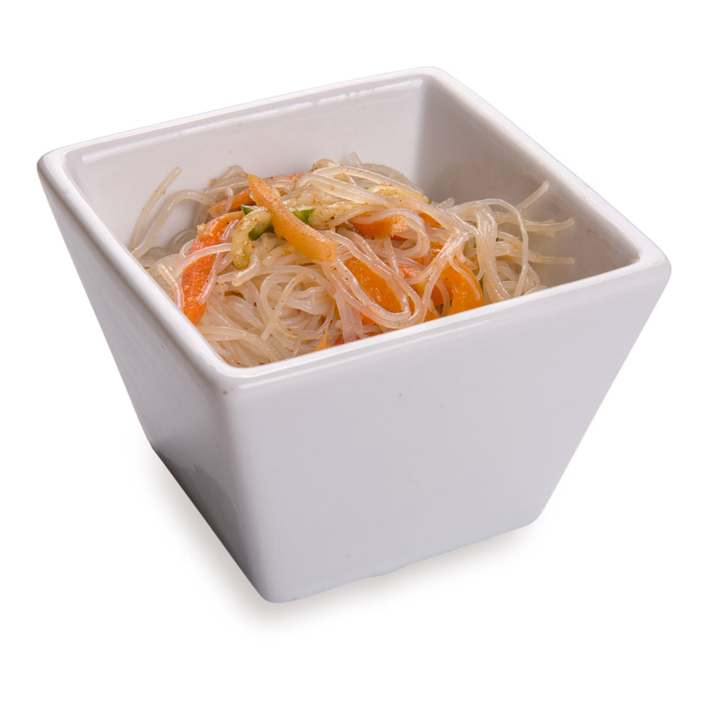 Premium 6 oz Square White Porcelain Kova Bowls - Set of 10 (3.5