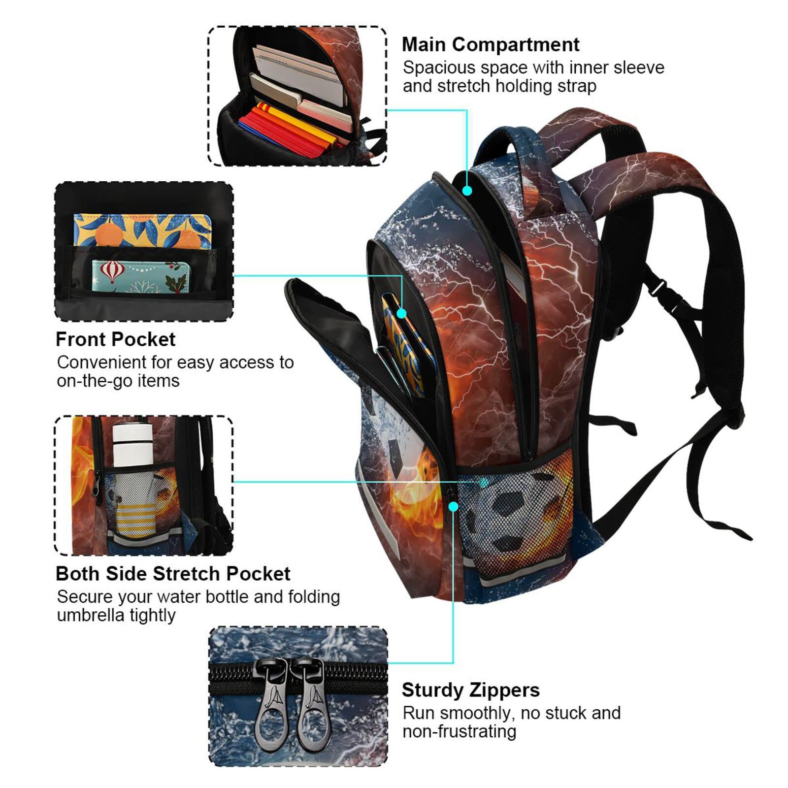 **Best Soccer Backpack for Boys - Durable School Bookbag with Football Design, Kids Travel Rucksack & Laptop Bag - Perfect for Sports, School & Travel**
