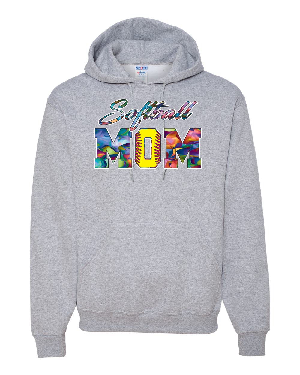 Wild Bobby Colorful Softball Mom Hoodie - Unisex Graphic Sweatshirt for Mother's Day Gifts - Perfect for Baseball Games, Team Spirit & Casual Wear