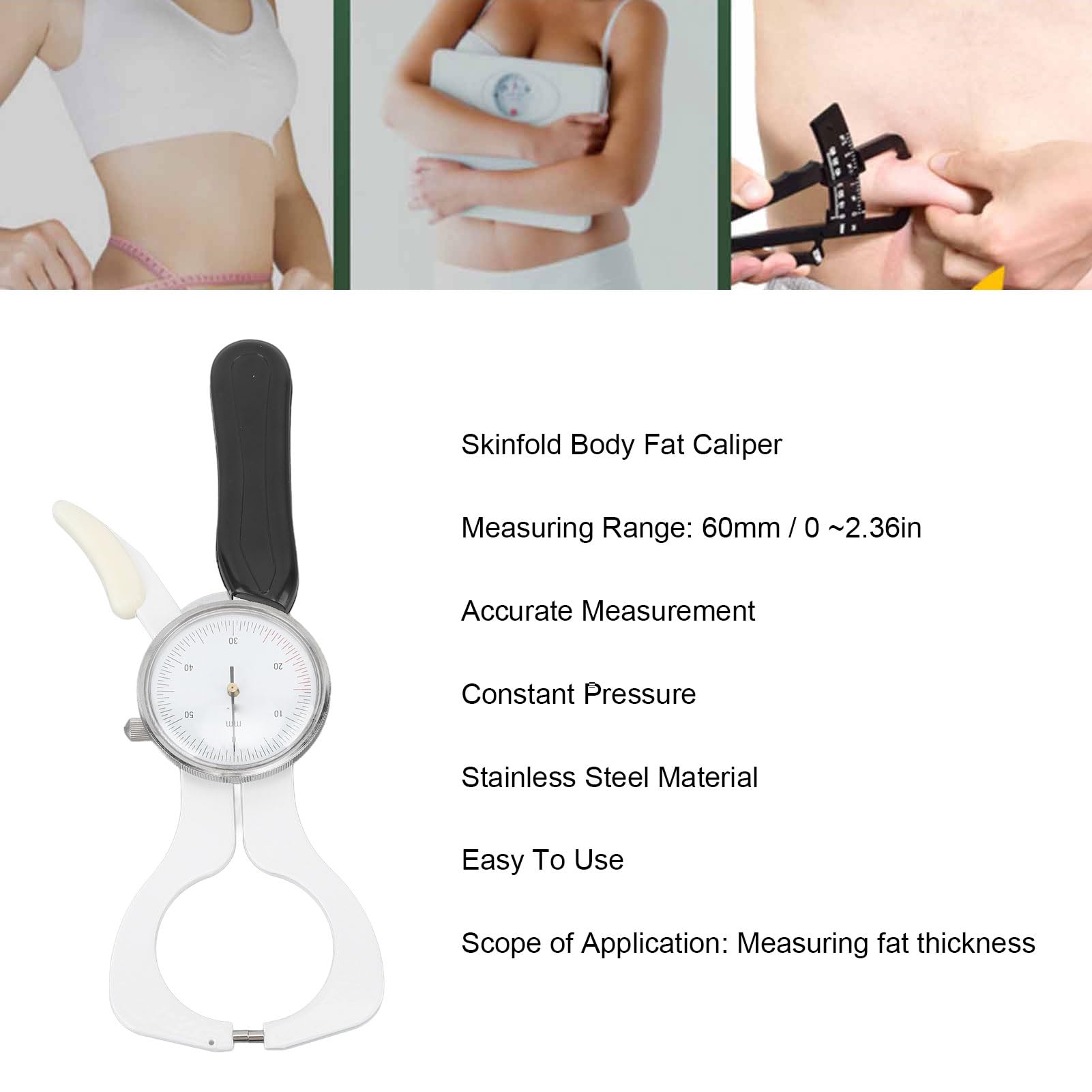 Professional Body Fat Caliper - Accurate Skinfold Measurement Tool for Fitness Tracking & Body Composition Analysis | Ideal for Personal Trainers, Athletes & Home Gym Use