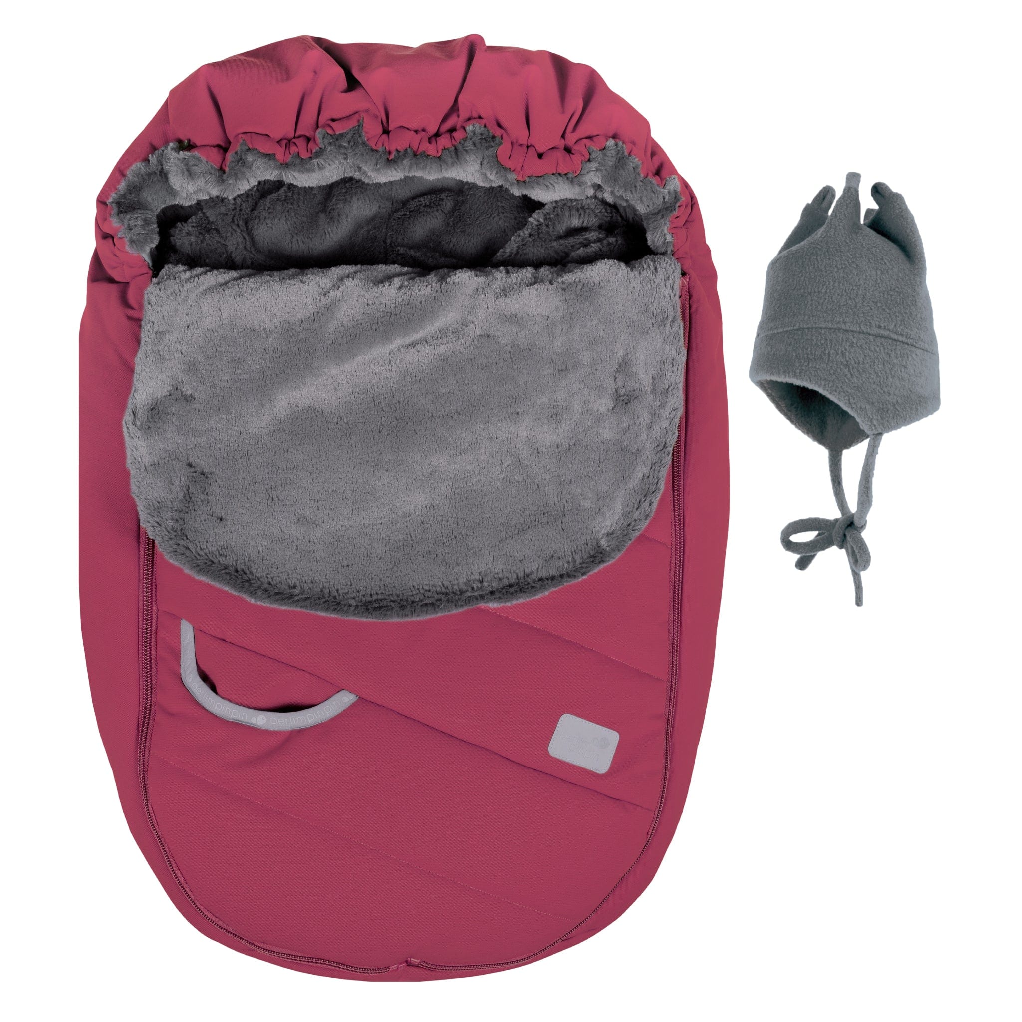 Warm Infant Winter Bunting Bag with Cranberry Textured Design - Cozy & Safe for Newborns in Cold Weather - Perfect for Outdoor Strolls, Car Rides & Winter Adventures