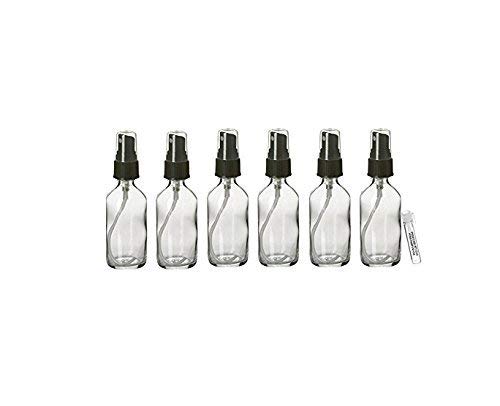 Perfume Studio® 2oz Clear Glass Bottles with Black Sprayers (6-Pack) - Includes Free Essential Oil Sample - Perfect for DIY Perfume Making, Aromatherapy & Gift Packaging
