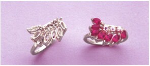 Solid Sterling Silver or 14kt Gold Marquise Cluster Style Pre-Notched Blank Ring Size 7 Shank Setting 163 527/143 527 - Perfect for Jewelry Making, Engagement Rings & DIY Wedding Bands
