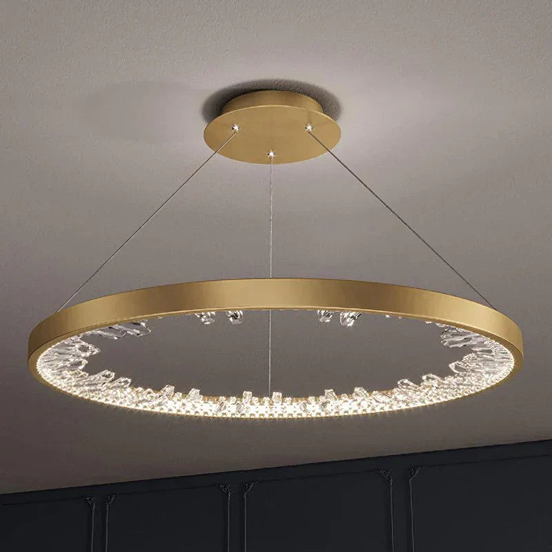 Luxury Crystal Chandelier - Elegant Round Ceiling Light Fixture for Dining Room, Living Room, Bedroom & Foyer | Modern Home Decor Lighting