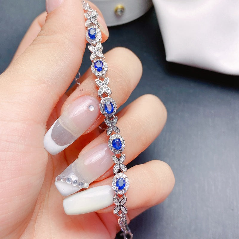 FME B160 Sapphire Chain Bracelet - Elegant Gemini Birthstone Jewelry for Women | Perfect Gift for Birthday, Anniversary & Special Occasions