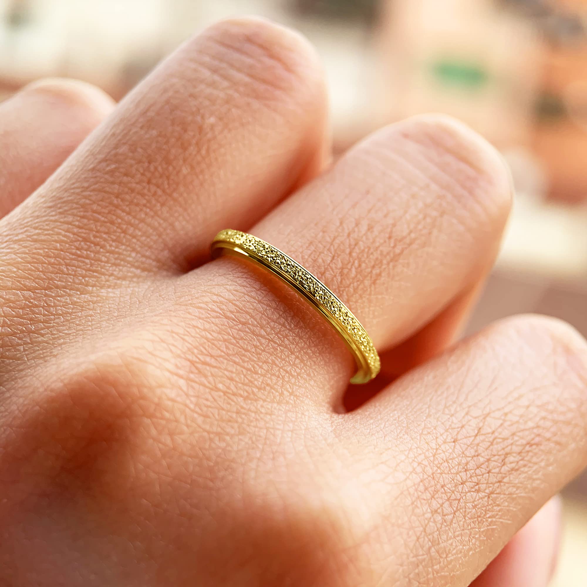 Premium Matte Sandblasted Wedding Rings for Men & Women - Silver/Gold/Rose Gold/Stainless Steel Comfort Fit Band (Sizes 4-10) - Perfect for Engagements, Anniversaries & Everyday Wear