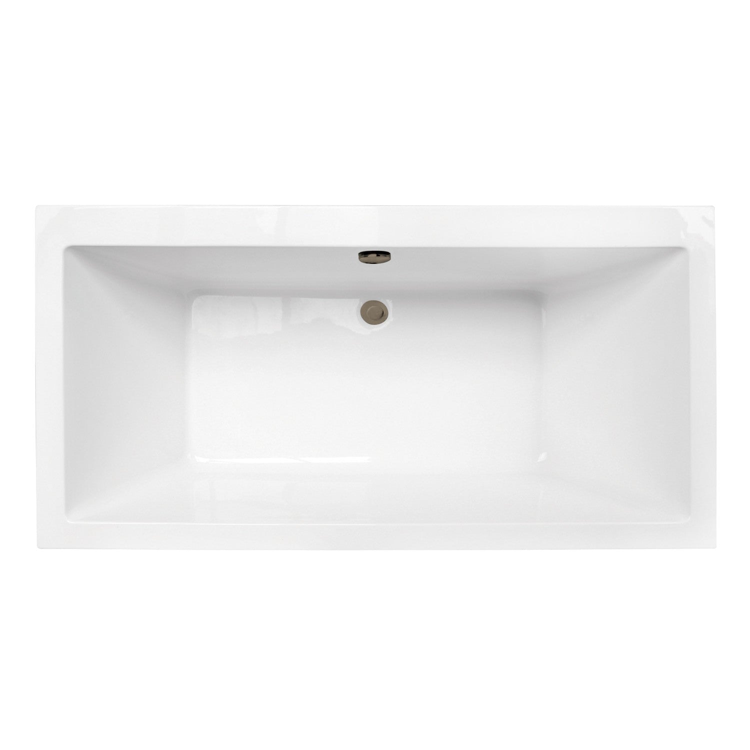 Aqua Eden 66 Inch Acrylic Freestanding Bathtub - Glossy White with Antique Brass Finish | Double-Ended Rectangular Soaking Tub with Overflow Drain | Perfect for Luxury Bathrooms & Spa Retreats