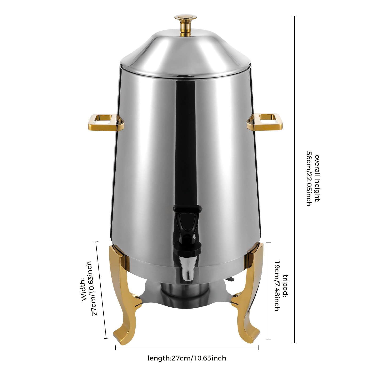 13L Commercial Stainless Steel Hot Beverage Dispenser with Spigot - Electric Coffee & Hot Water Urn for Catering, Buffet, Office, and Events - Perfect for Large Gatherings, Restaurants, and Cafes