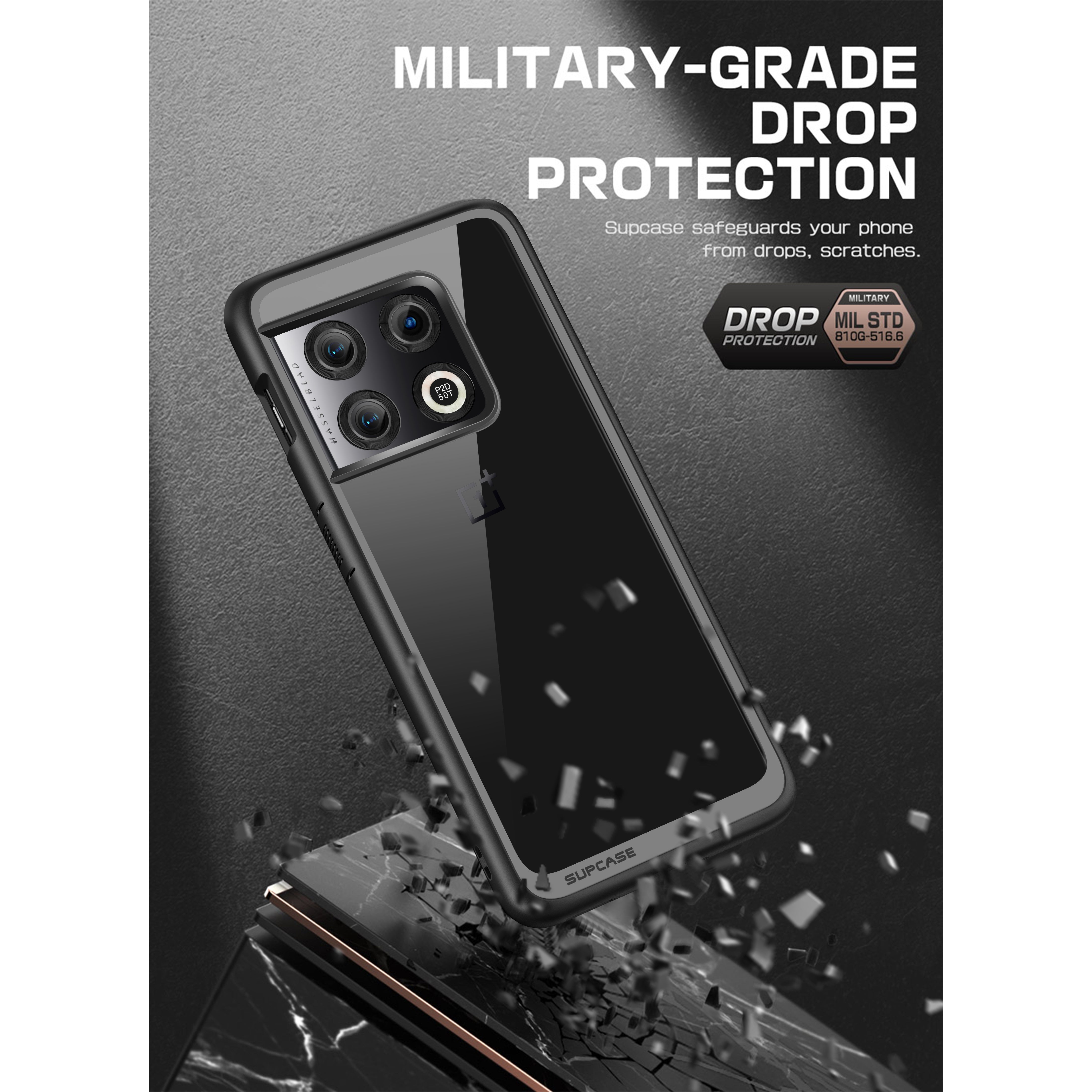 OnePlus 10 Pro Case - Unicorn Beetle STYLE Slim Clear Black Protective Cover - Shockproof & Scratch Resistant for OnePlus 10 Pro Smartphone - Perfect for Work, Travel & Outdoor Activities