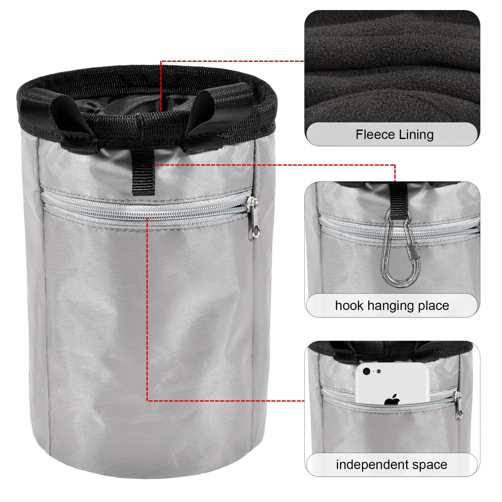 Premium Chalk Bag for Rock Climbing & Bouldering - Adjustable Drawstring Chalk Bucket for Gym, Weightlifting, Gymnastics & Crossfit | Indoor & Outdoor Sports Accessories | Perfect for Climbing Gyms, Training Sessions & Outdoor Adventures