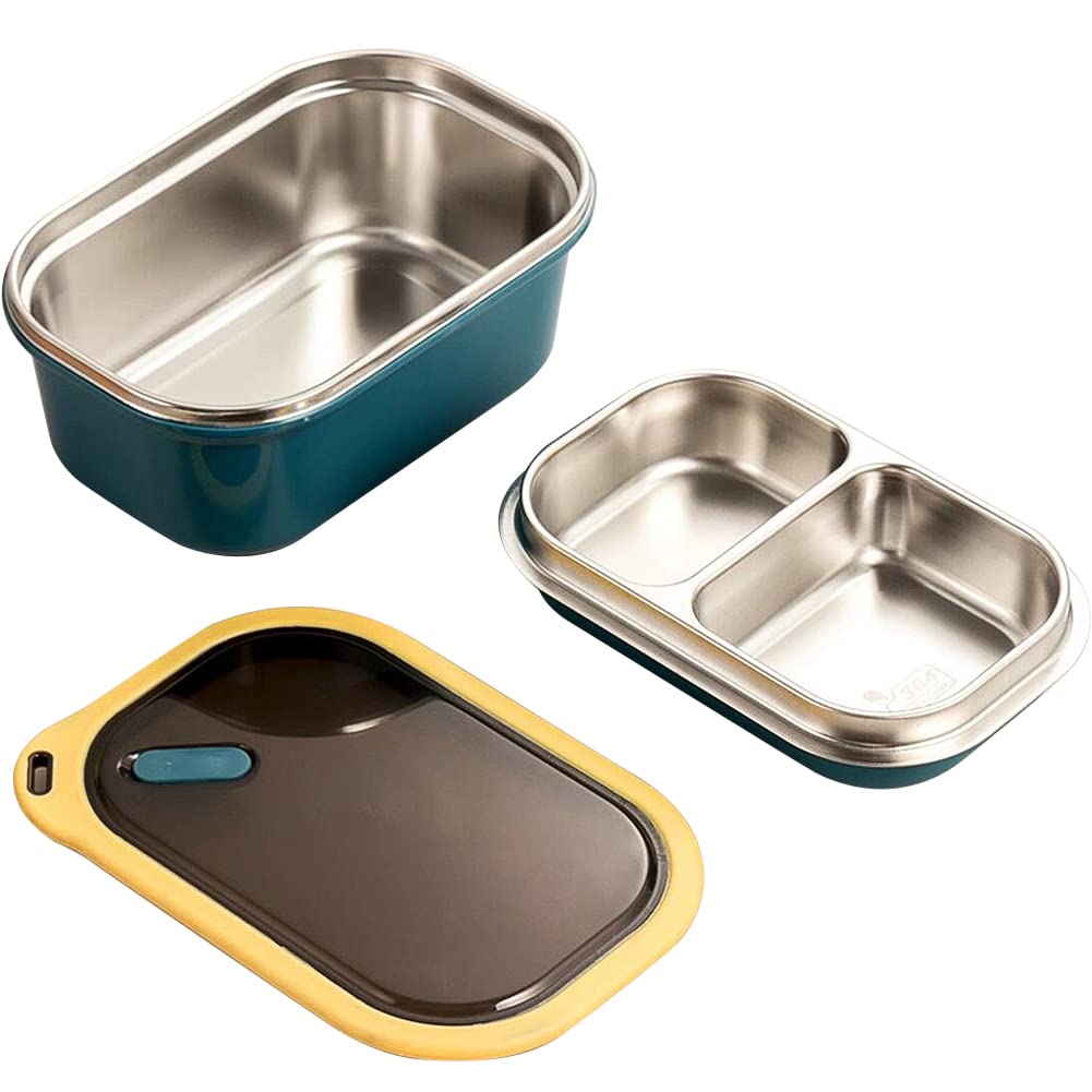 Gigicloud Stainless Steel Bento Box - 3 Compartment Leak-Proof Lunch Container for Adults | Eco-Friendly Food Storage for Office, School & Picnic | Microwave & Dishwasher Safe