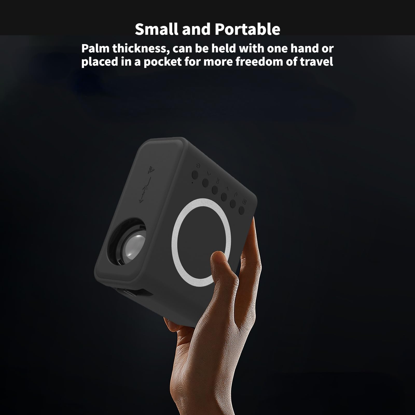 Portable Mini HD 1080P Projector with Built-in 4Ω 2W Speakers & Eye Protection - Home Theater Movie Projector for iOS, Android, Laptop (White) - Perfect for Movie Nights, Gaming & Outdoor Entertainment