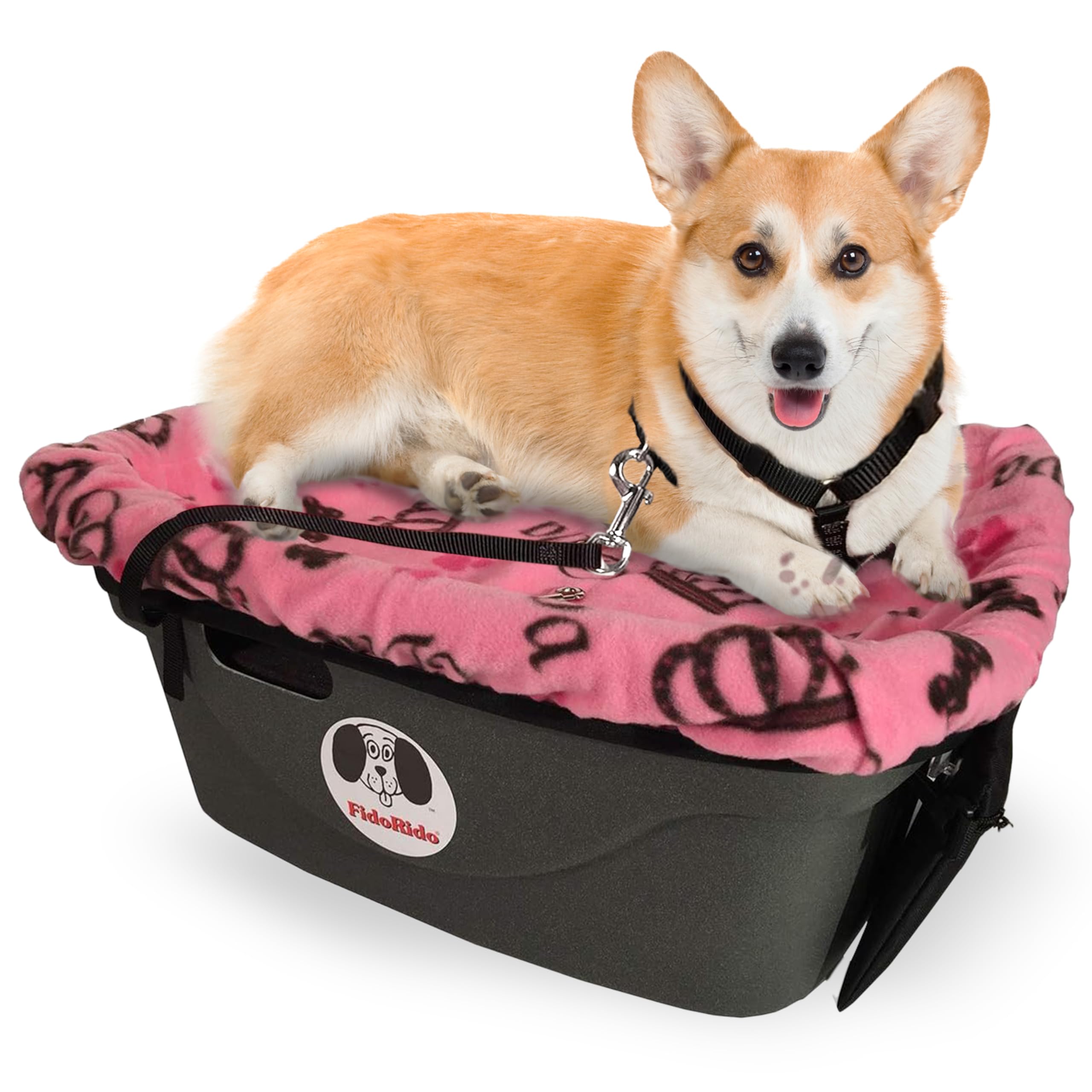 **Pink Diva Dog Car Seat - Comfortable Pet Booster Seat with Sherpa Cover & Safety Straps for Small to Large Dogs - Easy Install, Travel-Friendly - Perfect for Road Trips & Vet Visits**
