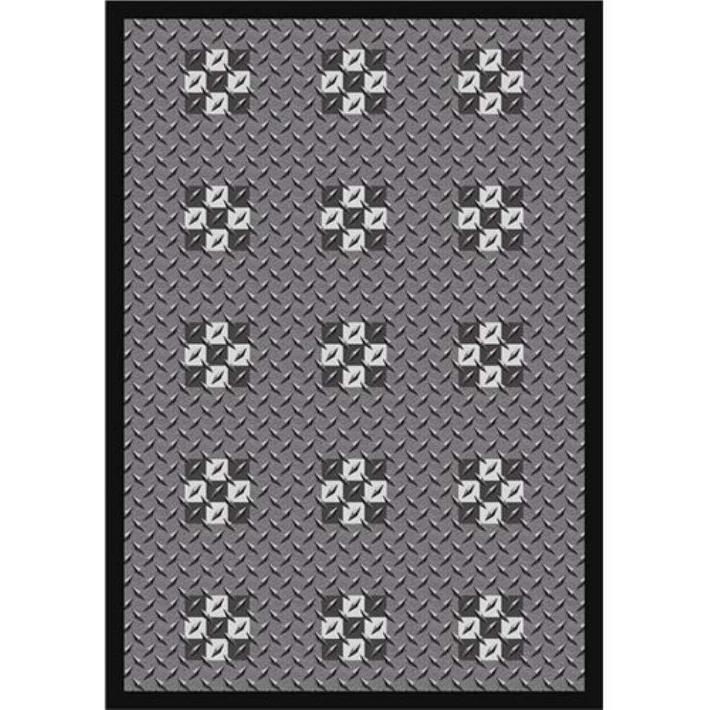 Joy Carpets Sports Fan Finish Line Area Rug - Colorful Non-Slip Kids Playroom Rug for Bedroom, Nursery, Game Room & Sports Themed Decor