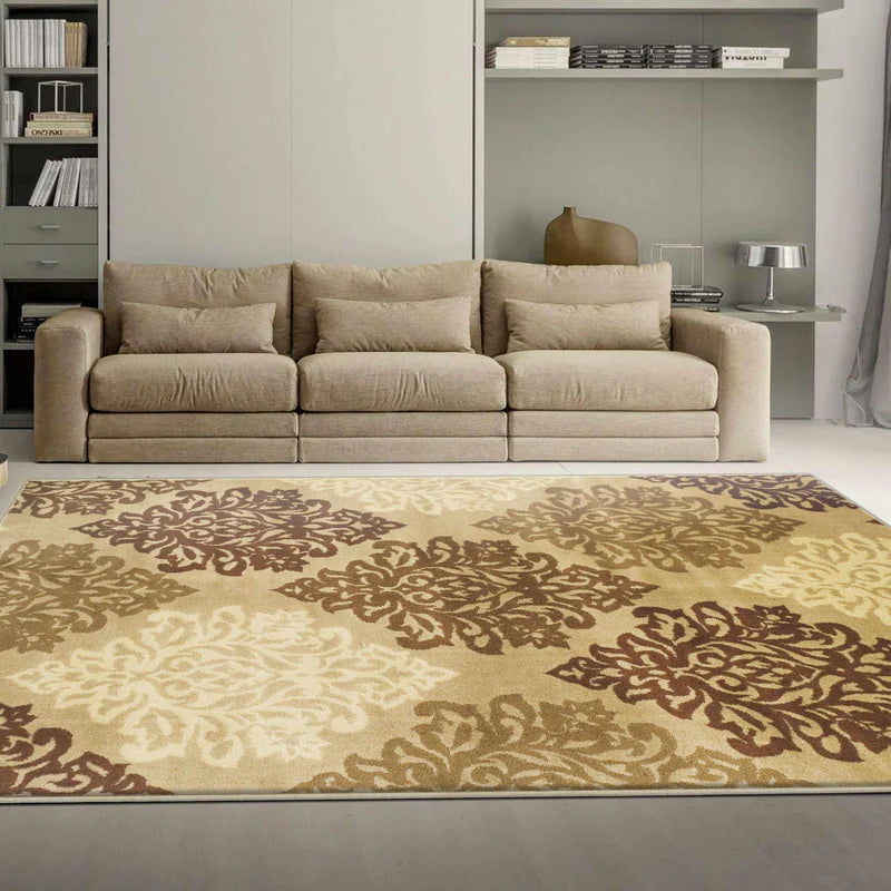 Danvers Contemporary Floral Damask Indoor Area Rug - Soft Non-Slip Living Room Carpet for Bedroom, Dining Room & Home Decor