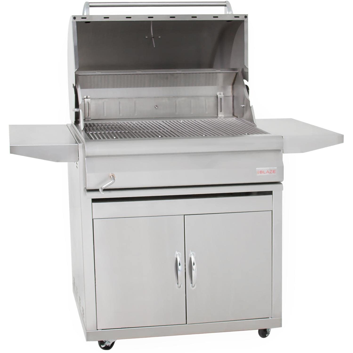 Blaze 32-Inch Stainless Steel Charcoal Grill with Adjustable Charcoal Tray - Heavy Duty Outdoor BBQ Grill for Backyard, Camping & Tailgating - BLZ-4-CHAR