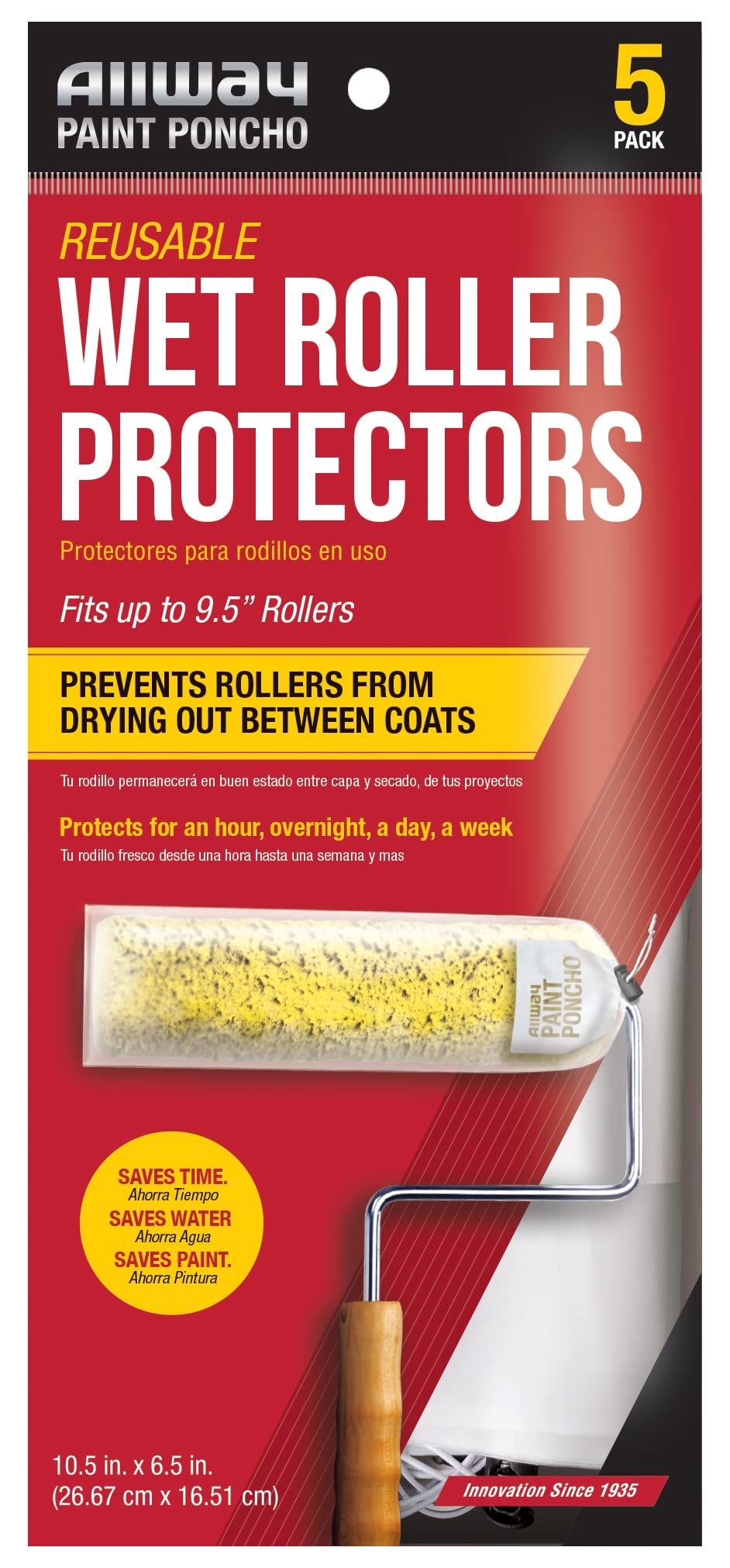 Allway Paint Poncho Disposable Protective Cover - Clear Plastic Painting Smock for DIY Projects, Home Renovation & Art Classes
