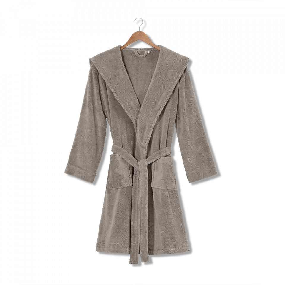 Premium 100% Cotton Unisex Chicago Hooded Bathrobe - Soft Warm Grey for Spa, Hotel & Home Relaxation | Cozy Loungewear Gift for Men & Women