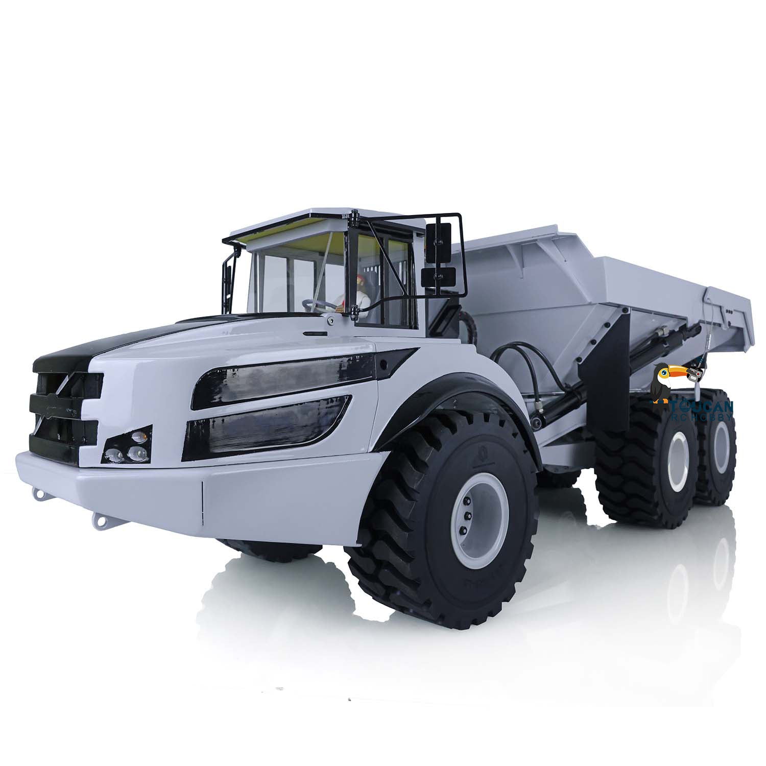 1/14 Scale Metal Hydraulic 6x6 RC Articulated Dump Truck - Engineering Vehicle Model with Motor, ESC & LED Lights - Perfect for Construction Site Play, Collecting & STEM Learning
