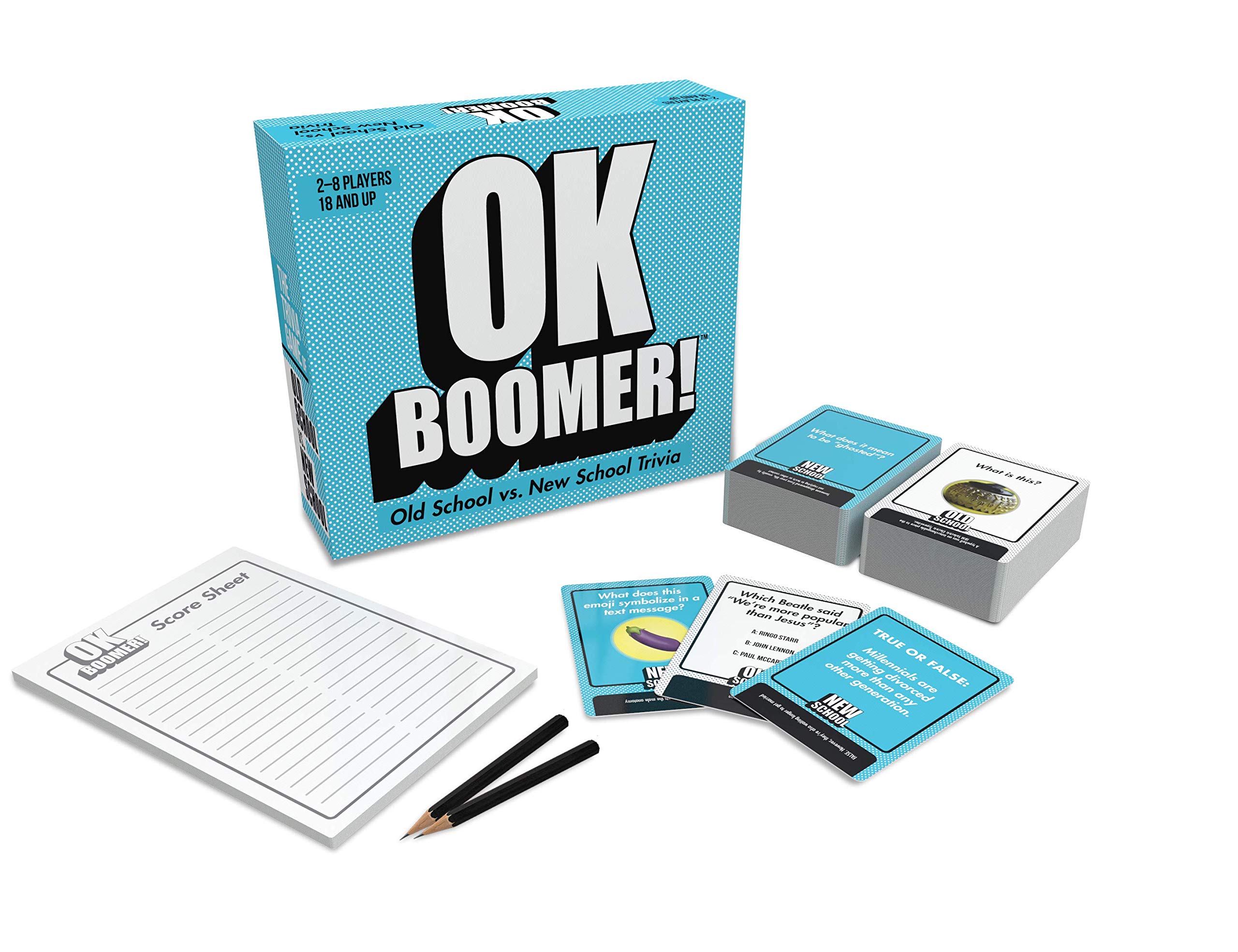 OK Boomer - Old School vs New School Trivia Card Game with 220 Cards | Fun Family Party Game for Adults & Teens | Perfect for Game Nights, Gatherings & Nostalgic Challenges