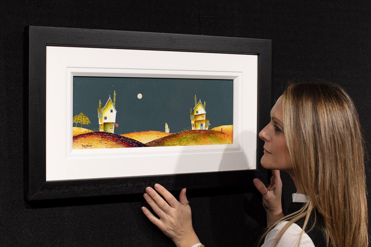 Full Moon on the Horizon - Original Artwork for Home & Office Decor | Wall Art for Living Room, Bedroom, or Gift