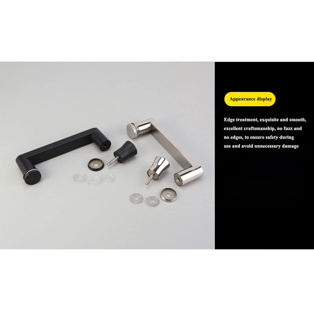 Stainless Steel 304 Shower Door Handle - 145mm Hole Spacing, Black Bathroom Glass Door Handle for Shower Enclosures & Bathroom Doors
