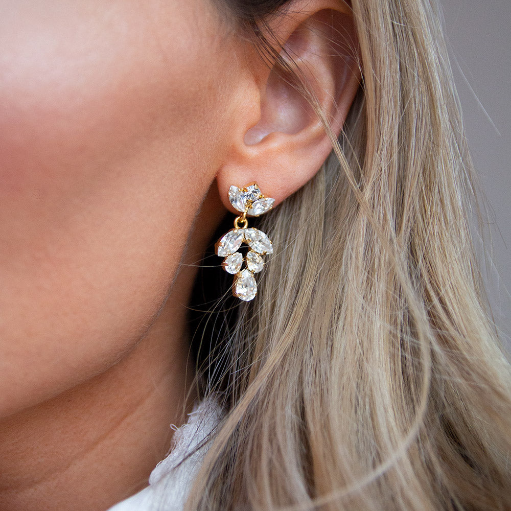 Elegant Kiss Me Crystal Earrings for Women - Sparkling Dangle Earrings for Party, Wedding & Date Night