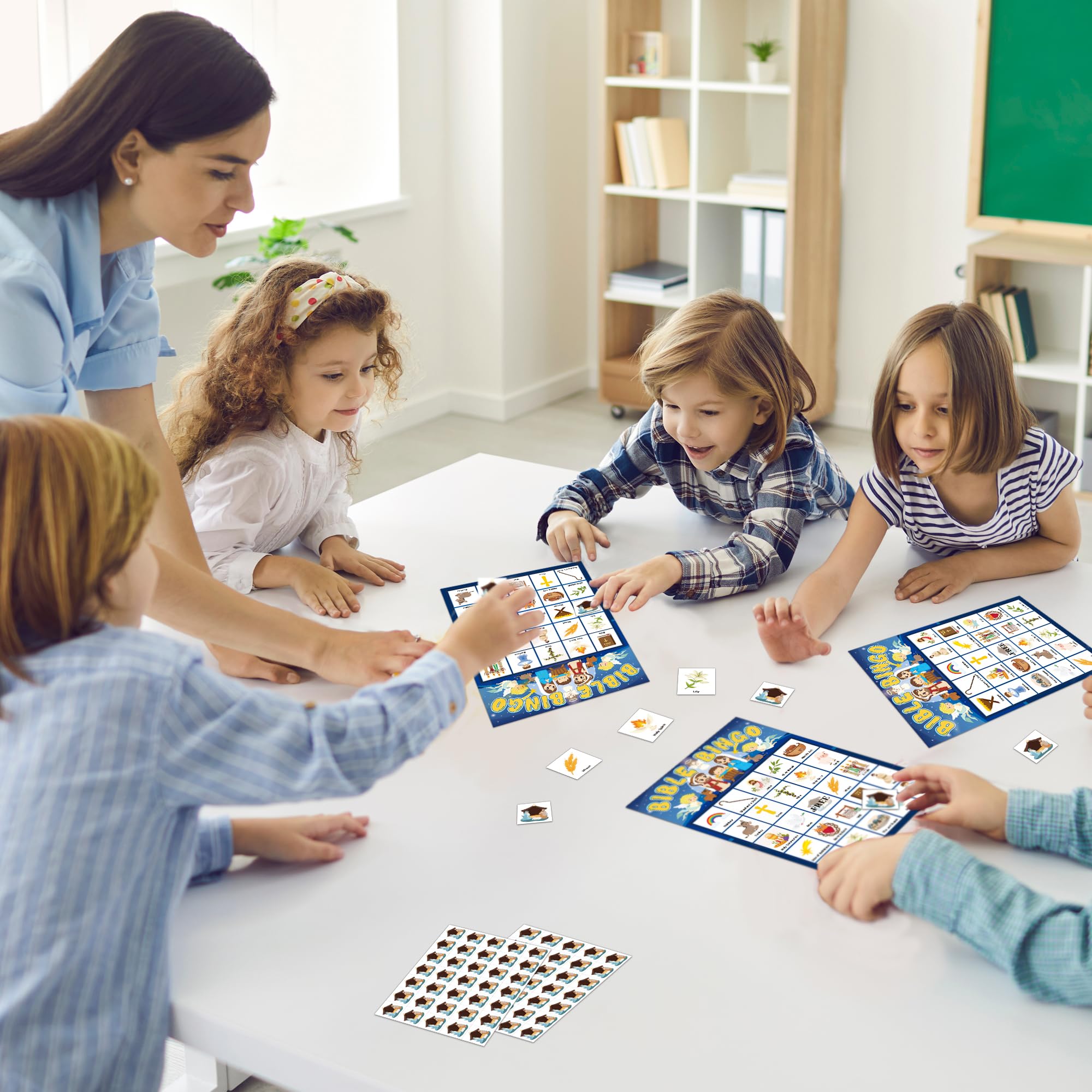 Joy Bang Bible Bingo Game - 24 Player Sunday School Activity for Kids | Easter & Nativity Party Fun