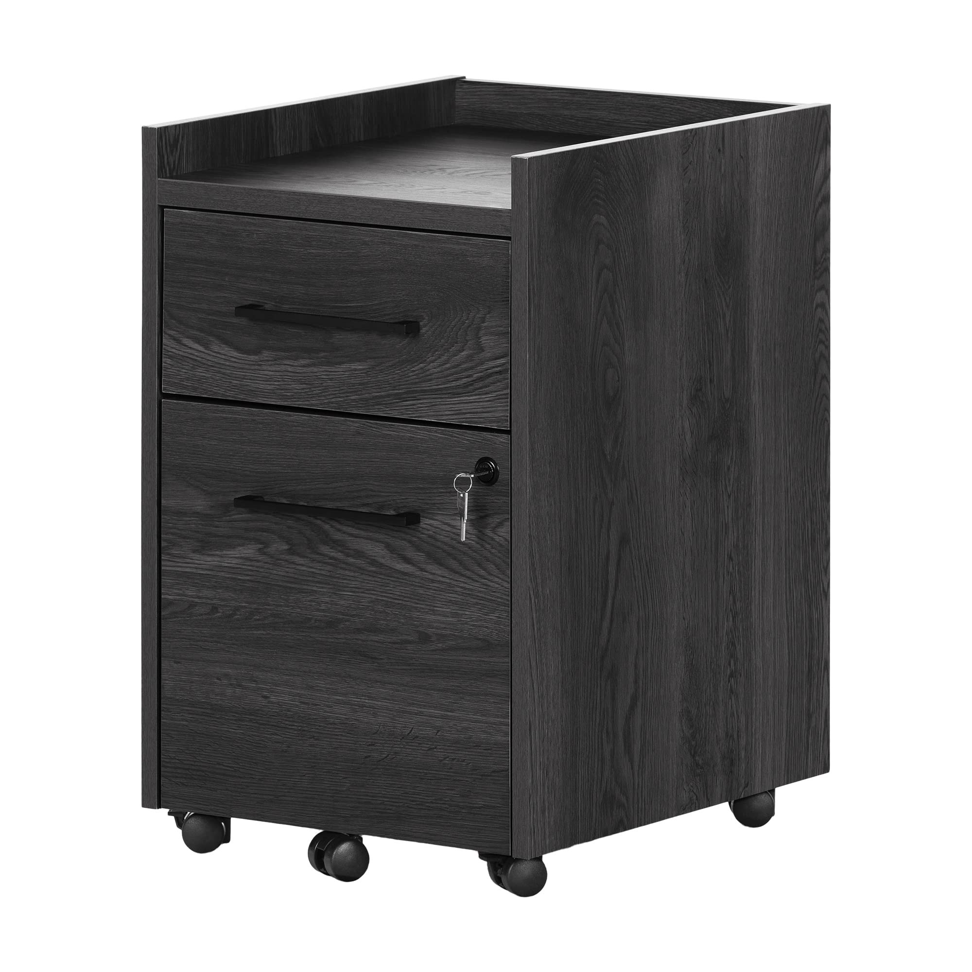 South Shore Skien Mobile File Cabinet - Vertical Storage Organizer in Gray Oak for Office & Home Organization