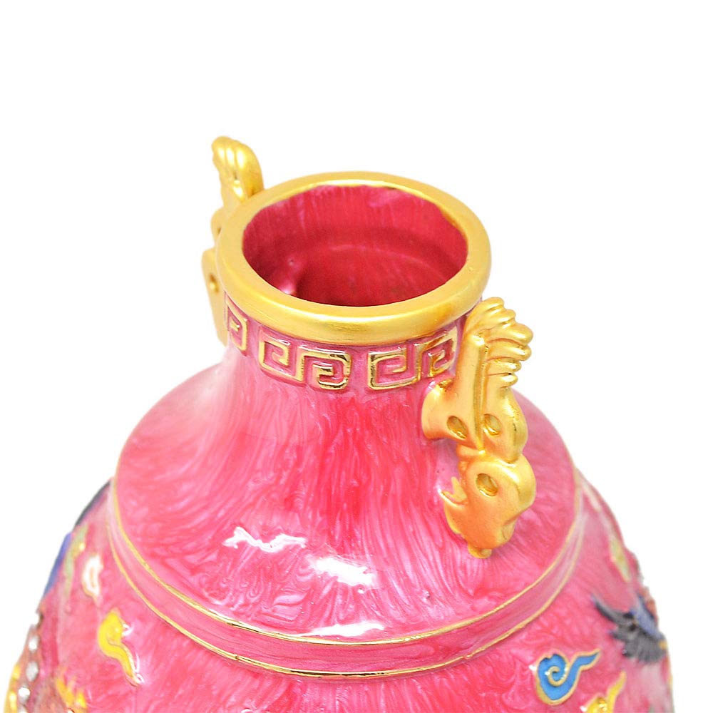 Feng Shui Crimson Phoenix Vase W4155 - Elegant Home Decor for Wealth & Harmony | Perfect for Living Room, Office & Gift Giving