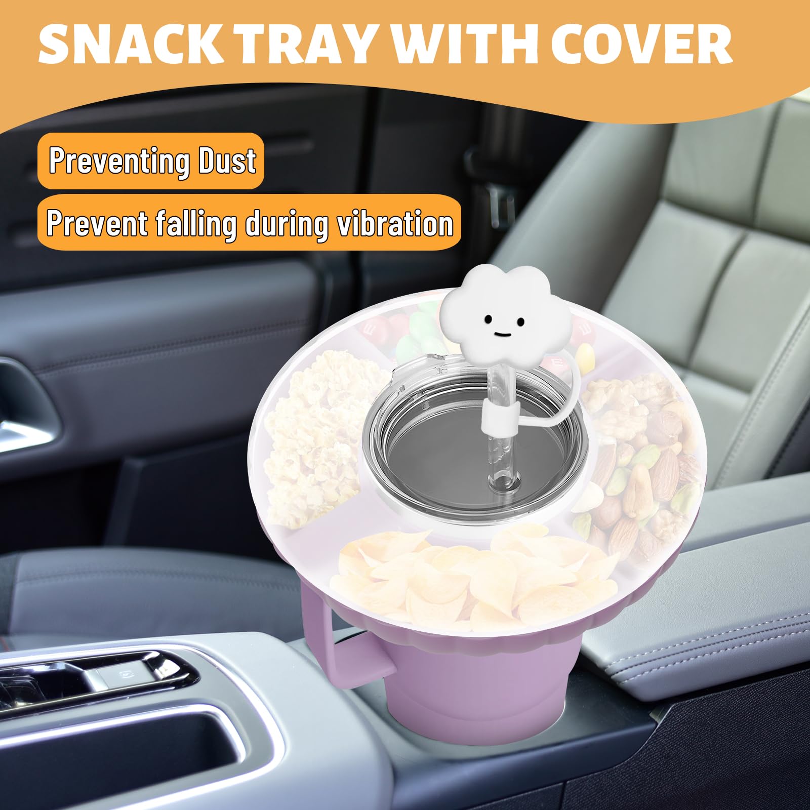 Stanley 40 oz Silicone Snack Bowl with Straw Cover - Pink | Reusable Food Container for Stanley Tumbler Accessories | Perfect for Picnics, Camping & On-the-Go Snacks