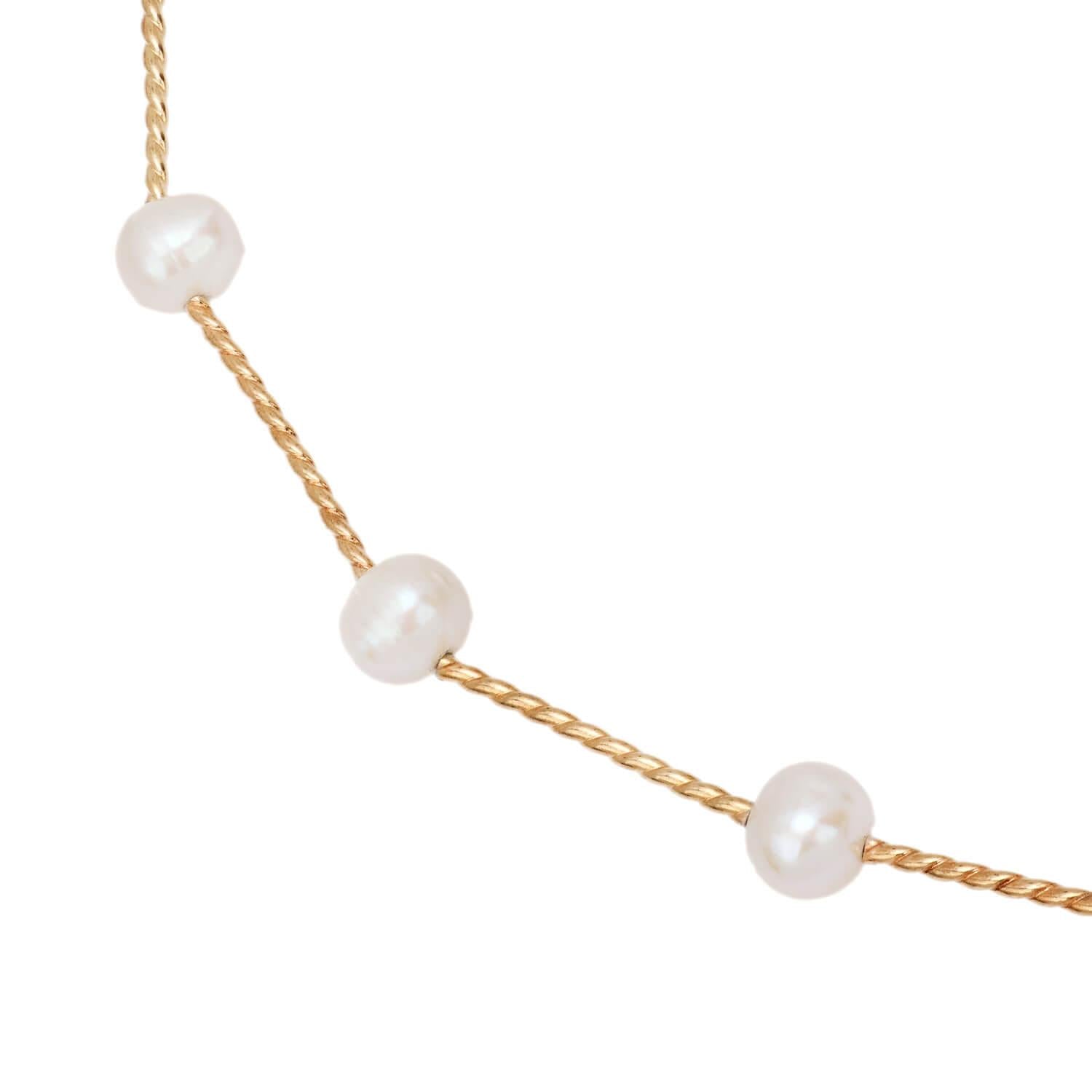 14K Gold Pearl Tube Necklace for Women - Elegant Dainty Layering Jewelry Gift for Her - Perfect for Weddings, Parties & Everyday Wear