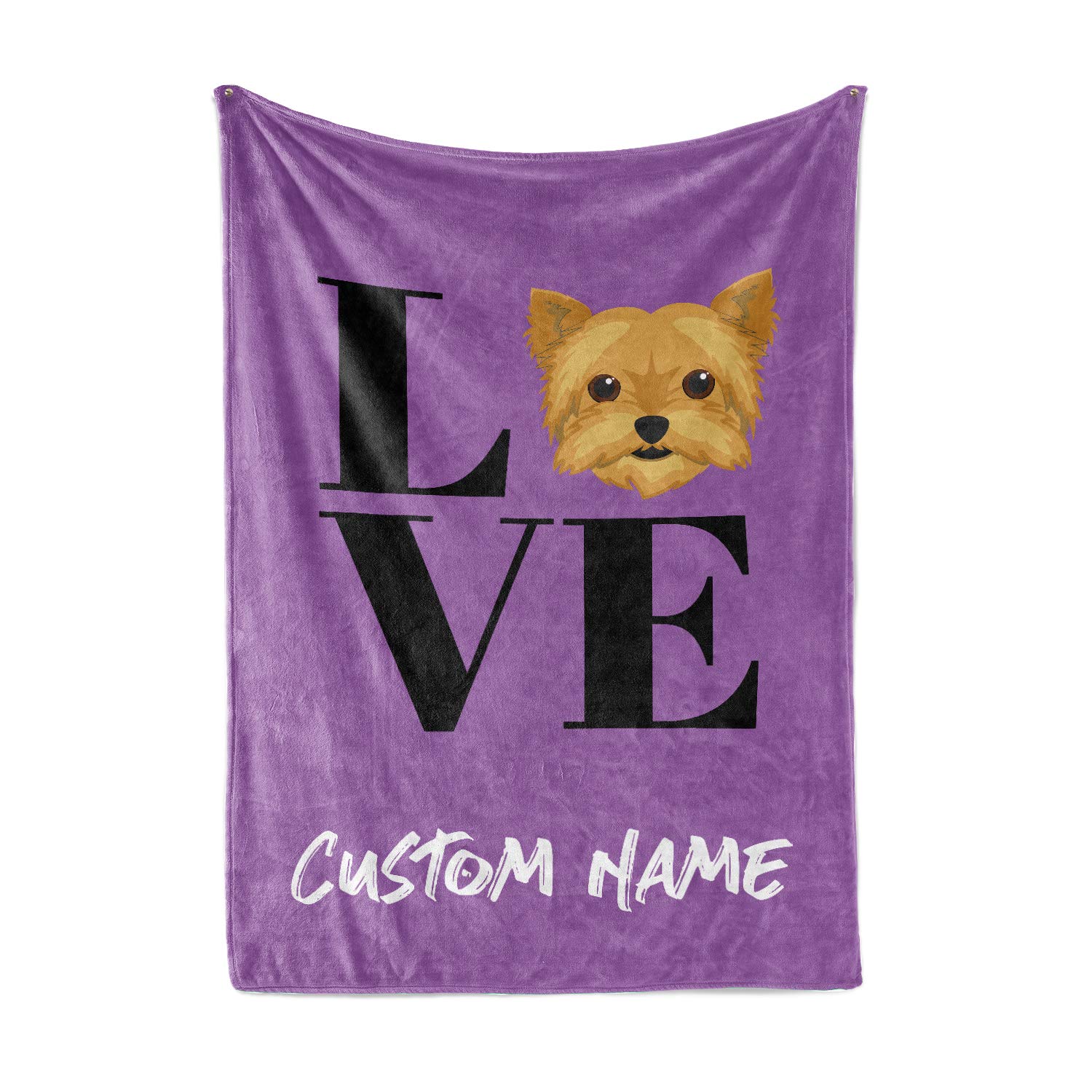 Personalized Yorkie Yorkshire Terrier Fleece Blanket - Custom Name Lightweight Dog Blanket for Small Dogs | Cozy Gift for Dog Lovers, Pet Parents & Family | Perfect for Couch Snuggles, Bedtime & Travel