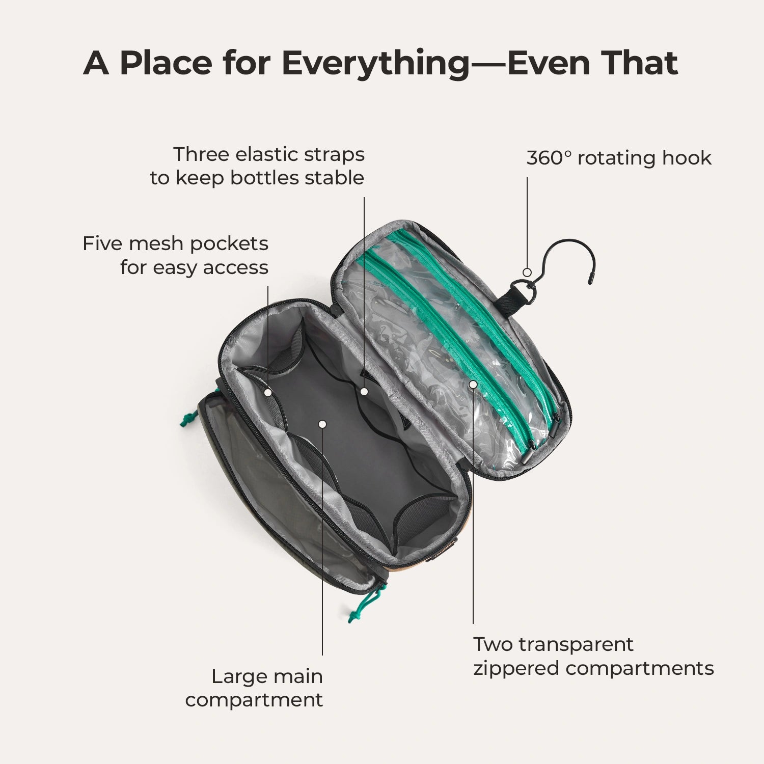 Blast 4.5L Hanging Toiletry Bag for Travel - Waterproof Cosmetic Organizer with Multiple Pockets for Bathroom Essentials | Perfect for Camping, Gym & Business Trips