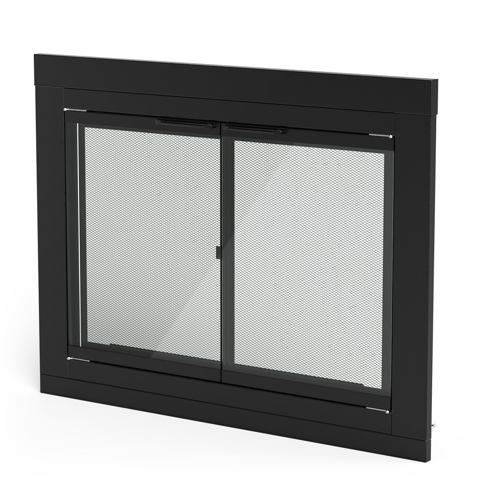 Stanbroil Black Fireplace Glass Cabinet-Style Door - Large Decorative Fireplace Screen for Wood Burning Stoves & Fireplace Accessories - Perfect for Living Room, Patio, and Outdoor Fireplace Safety