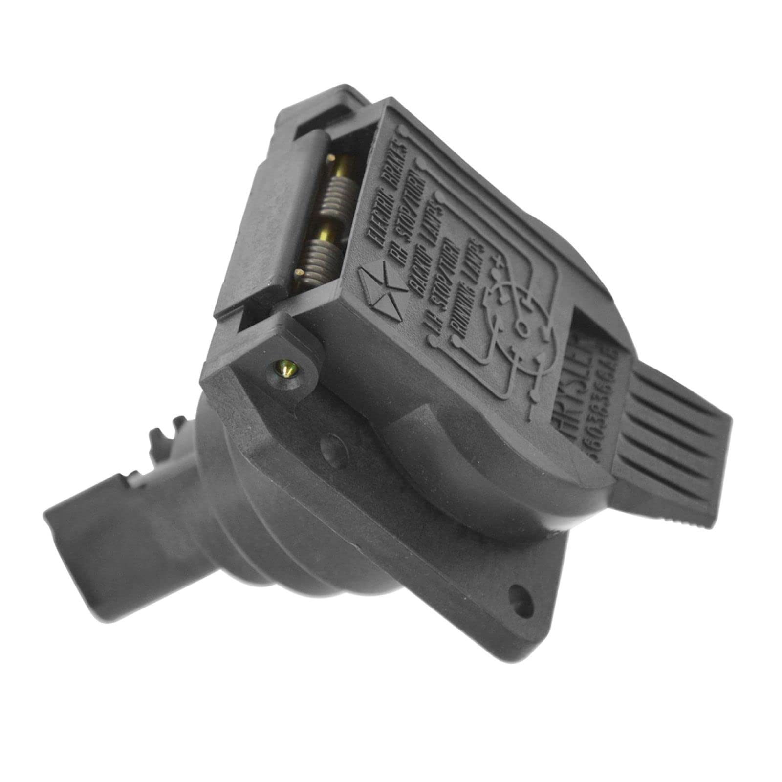 7-Pin Trailer Hitch Wiring Connector & Receptacle Plug - Compatible with Dodge & Jeep Trucks/SUVs - Heavy Duty Towing Electrical Connection for Campers, Boats & Utility Trailers