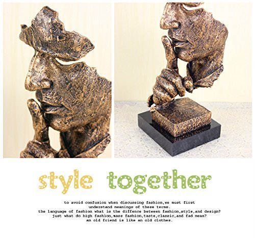 Creative Abstract The Thinker Statue - Gold Face & Hand Sculpture for Desk Decor | Office & Home Decoration | Meditation & Study Room Accent