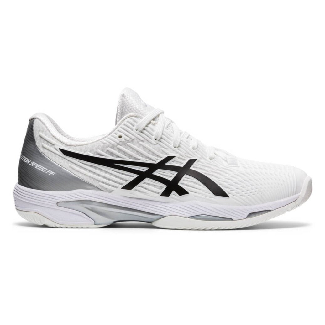 ASICS Solution Speed FF 2 Men's Tennis Shoes - White/Black - Lightweight Performance Court Shoes for Competitive Tennis Players & Training