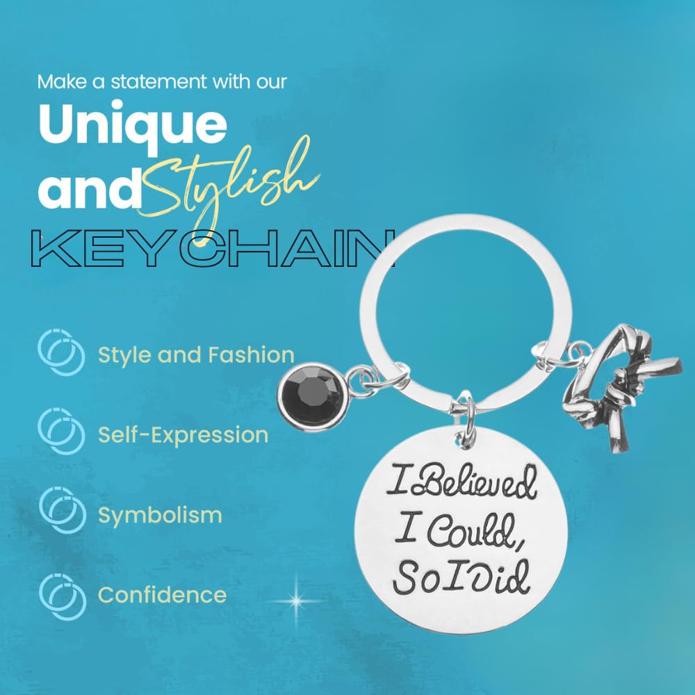 Sportybella Martial Arts Keychain - Motivational 'I Believed I Could So I Did' Belt Keyring - Perfect Karate & Taekwondo Gift for Students & Instructors - Great for Competitions, Graduations & Daily Inspiration